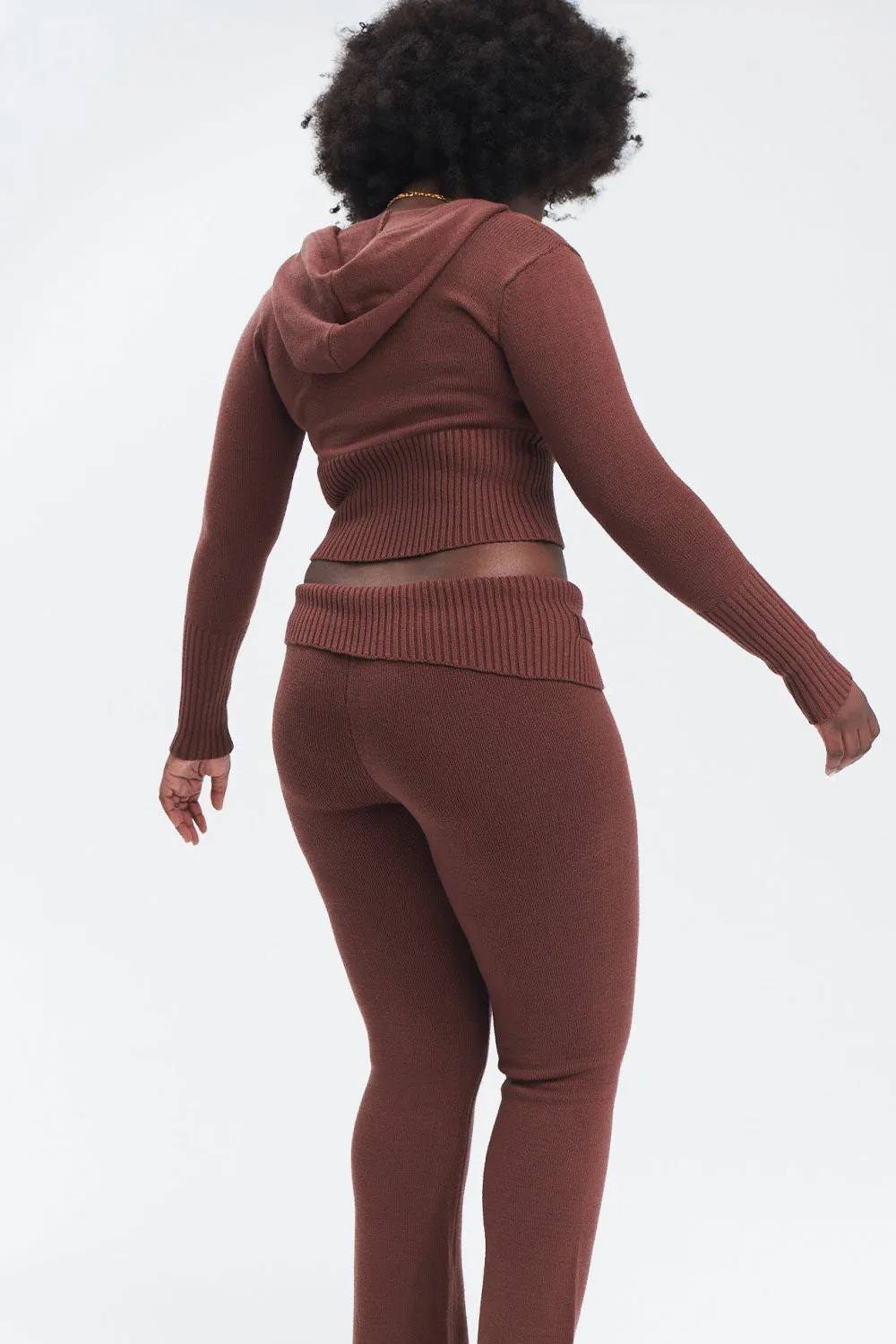 Aimee Cloud Knit Zip Up Hoodie - Chocolate sold by Frankie's Bikinis product image thumbnail 5