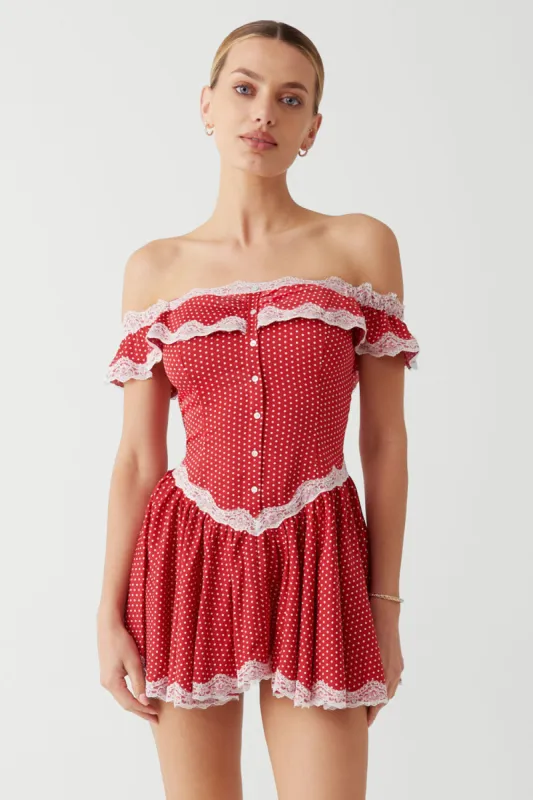 Charli Mini Dress - Scarlet Dot sold by Frankie's Bikinis