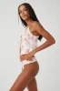 Sofia Floral Micro Bikini Bottom - Tiger Lily sold by Frankie's Bikinis