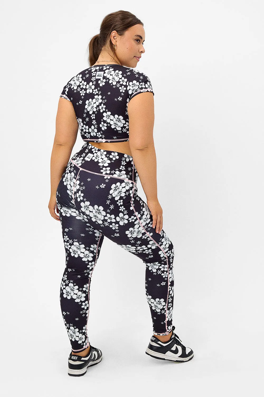 Lively High Waist Floral Legging - Plush Plumeria sold by Frankie's Bikinis product image thumbnail 4