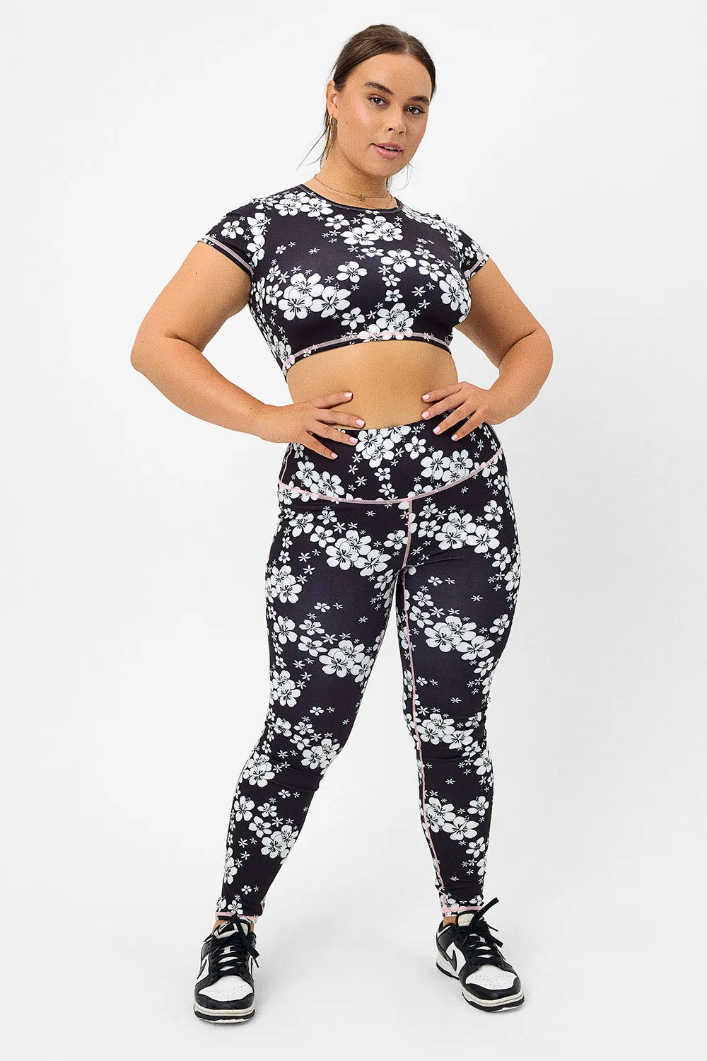 Lively High Waist Floral Legging - Plush Plumeria sold by Frankie's Bikinis product image thumbnail 3