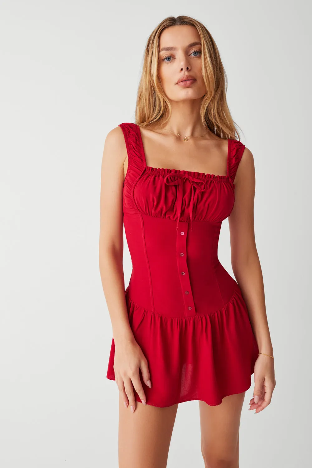 Christa Ruffle Mini Dress - Romance sold by Frankie's Bikinis