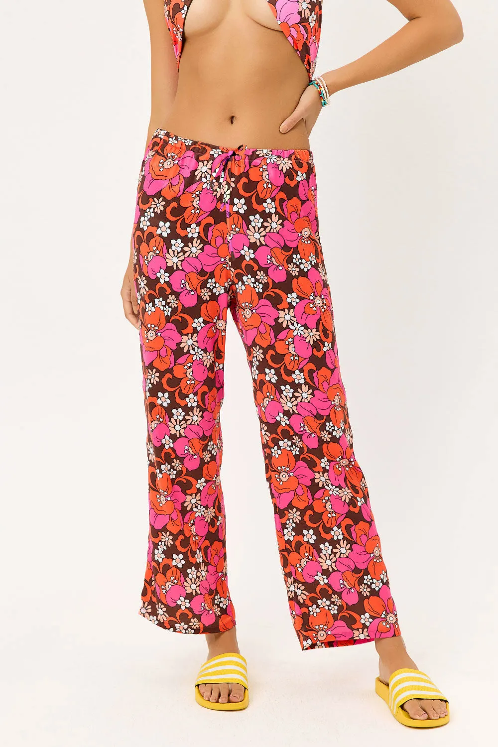 Michelle Low Rise Wide Leg Pants - Tropics sold by Frankie's Bikinis product image thumbnail 2