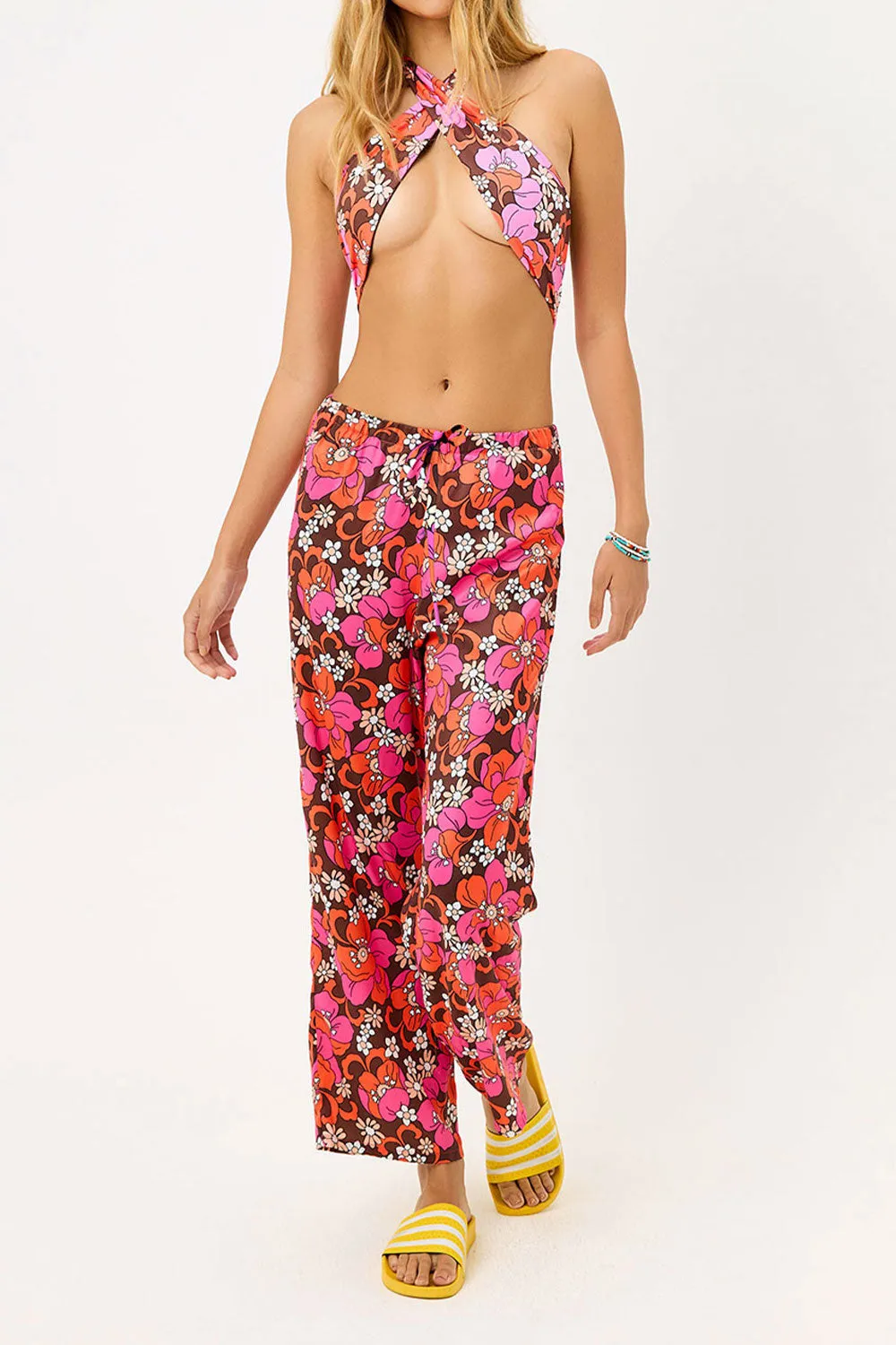 Michelle Low Rise Wide Leg Pants - Tropics sold by Frankie's Bikinis product image thumbnail 3