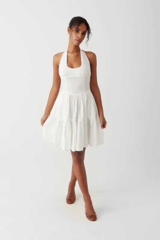 Tulsa Halter Midi Dress - White sold by Frankie's Bikinis