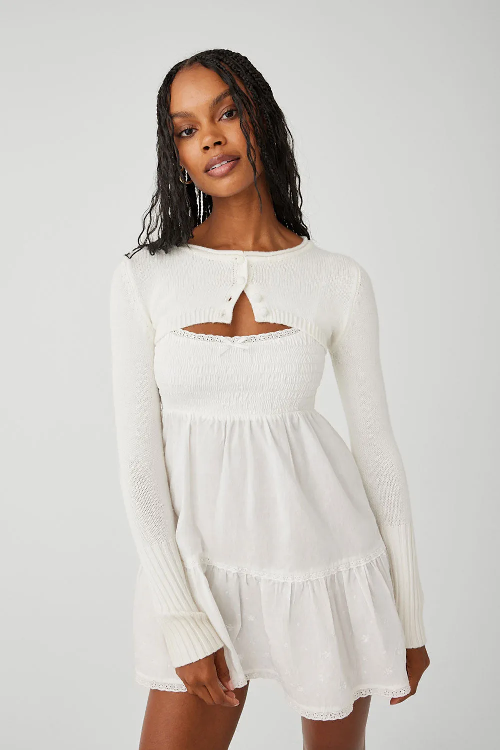 Nina Cloud Knit Shrug Top - White sold by Frankie's Bikinis