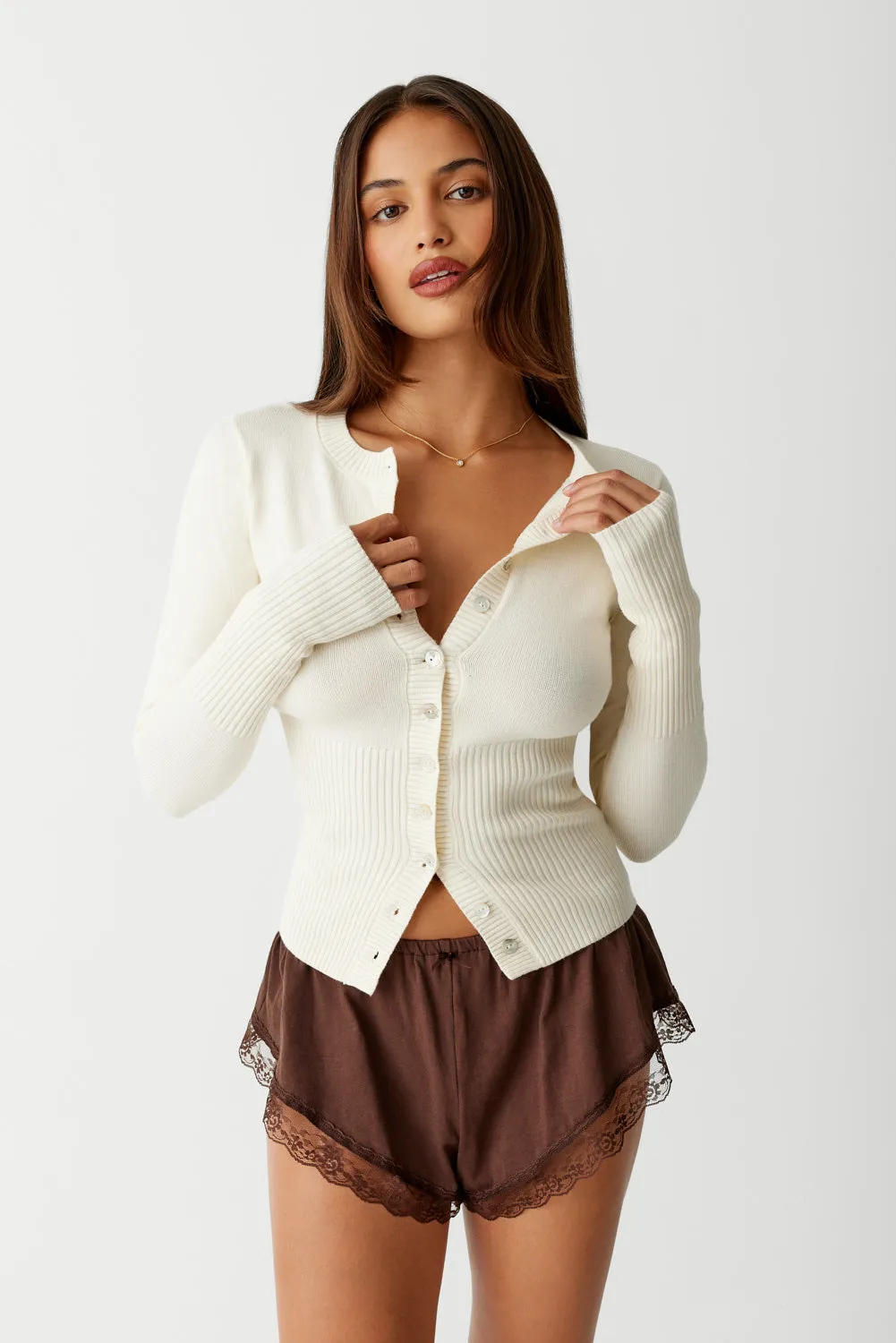 front button knit tops – louren store