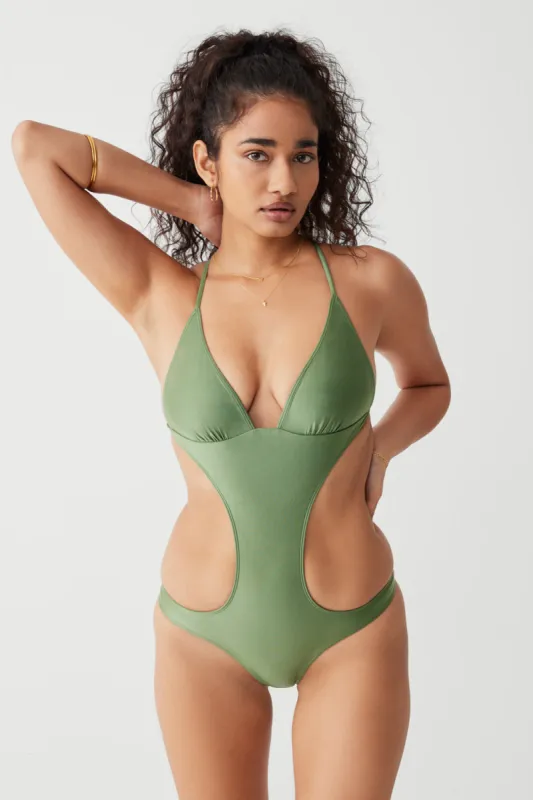 Cruise Monokini One Piece Swimsuit - Sea Moss made by Frankie's Bikinis