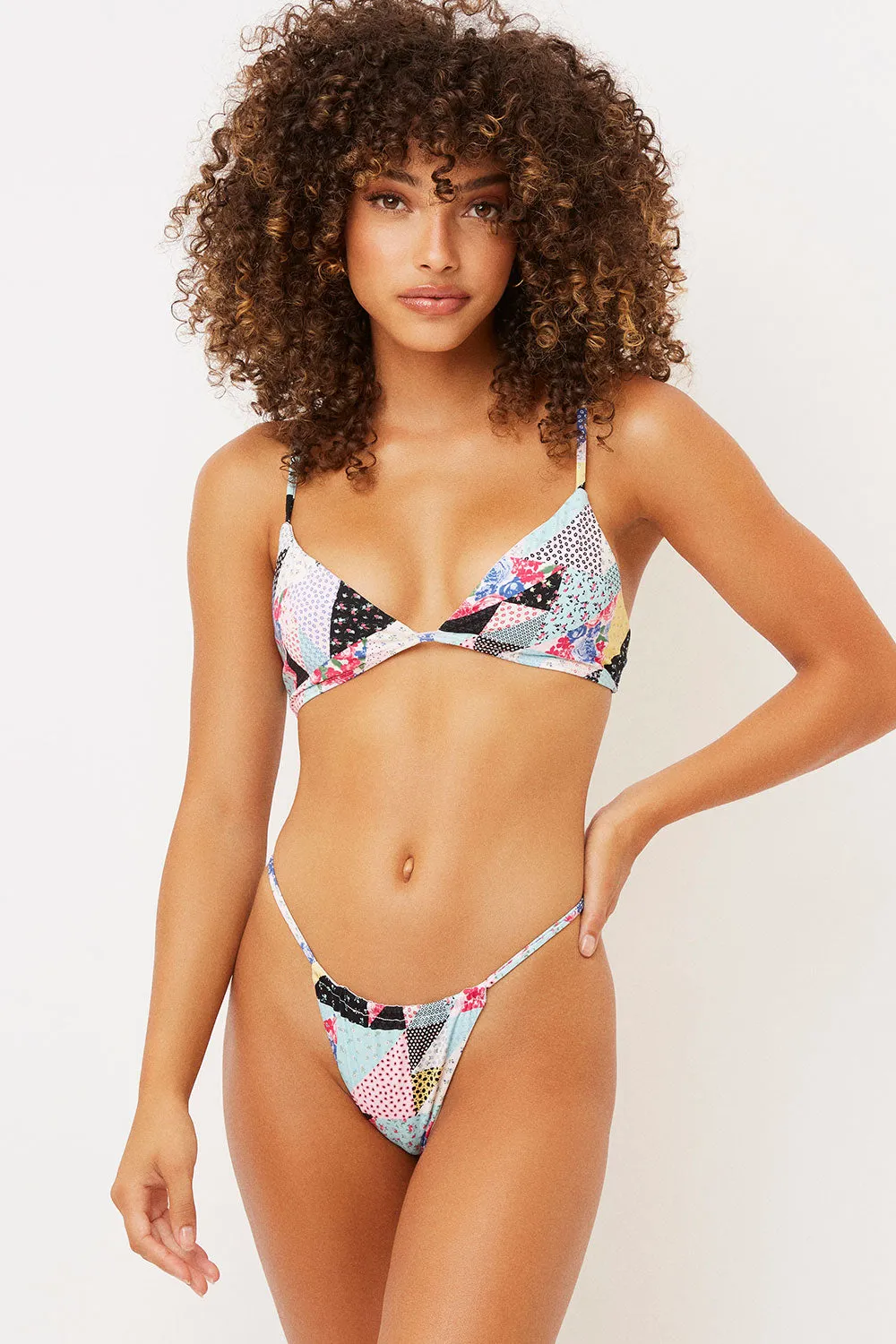 Francesca Bralette Triangle Bikini Top - Patchwork sold by Frankie's Bikinis product image thumbnail 3