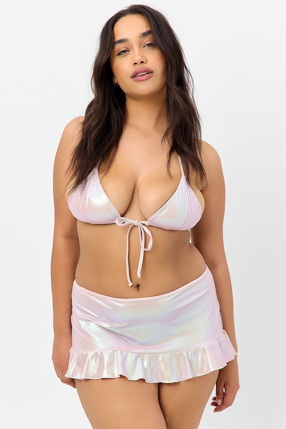 Phillipa Iridescent Triangle Bikini Top - Gilded Angel - Extended sold by Frankie's Bikinis product image thumbnail 2