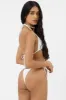 Tia Ribbed String Bikini Bottom - White sold by Frankie's Bikinis