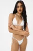 Tia Ribbed String Bikini Bottom - White sold by Frankie's Bikinis