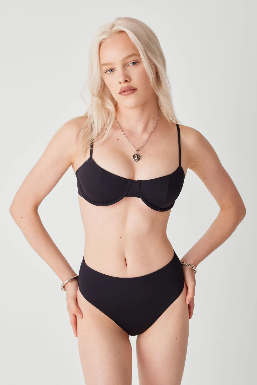 Jenna High Waist Bikini Bottom - Black sold by Frankie's Bikinis product image thumbnail 2