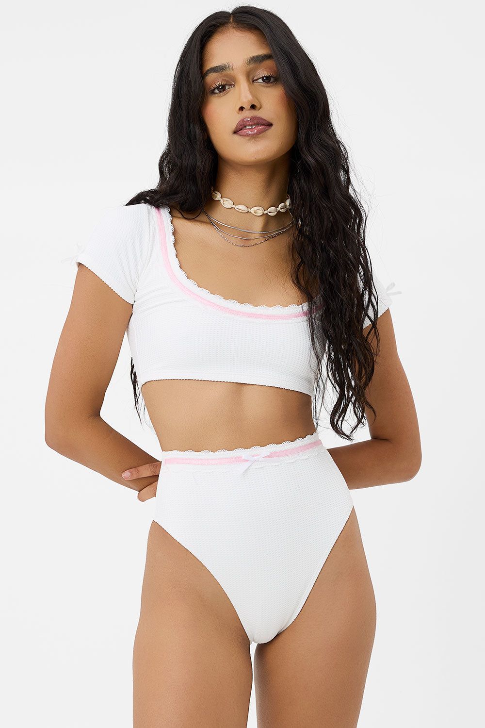 x GIGI HADID Anne Waffle High Waist Bikini Bottom - Dandelion sold by Frankie's Bikinis product image thumbnail 5