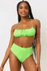 Dreamy High Waist Cheeky Bikini Bottom - Green Glow sold by Frankie's Bikinis