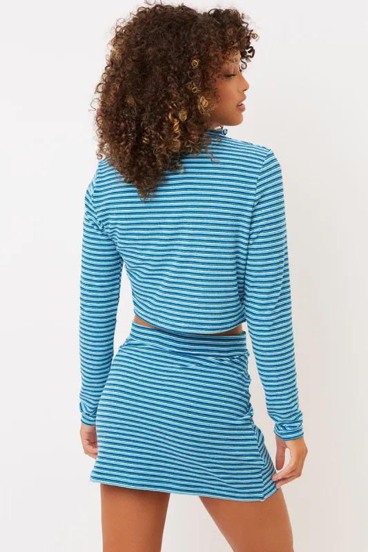 Windward Striped Terry Skirt - Positano Stripe sold by Frankie's Bikinis
