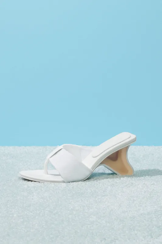 Surf Fin Heeled Sandal - White sold by Frankie's Bikinis