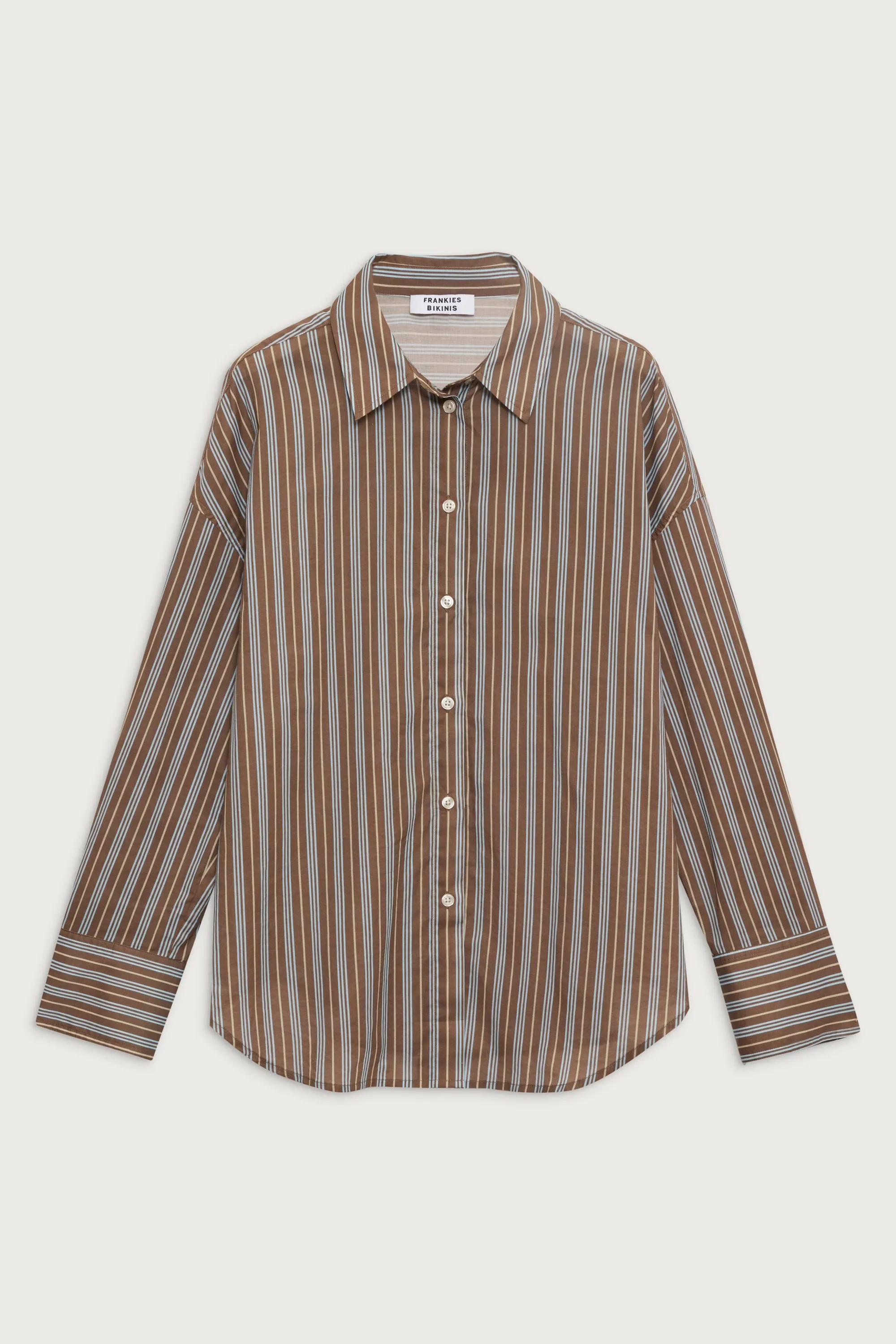 Griffin Striped Button Up Shirt - Ocean Stone sold by Frankie's Bikinis product image thumbnail 2