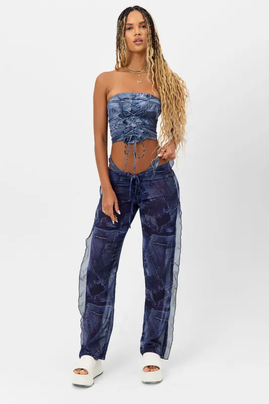 Molly Low Rise Pants - Blue Jean sold by Frankie's Bikinis