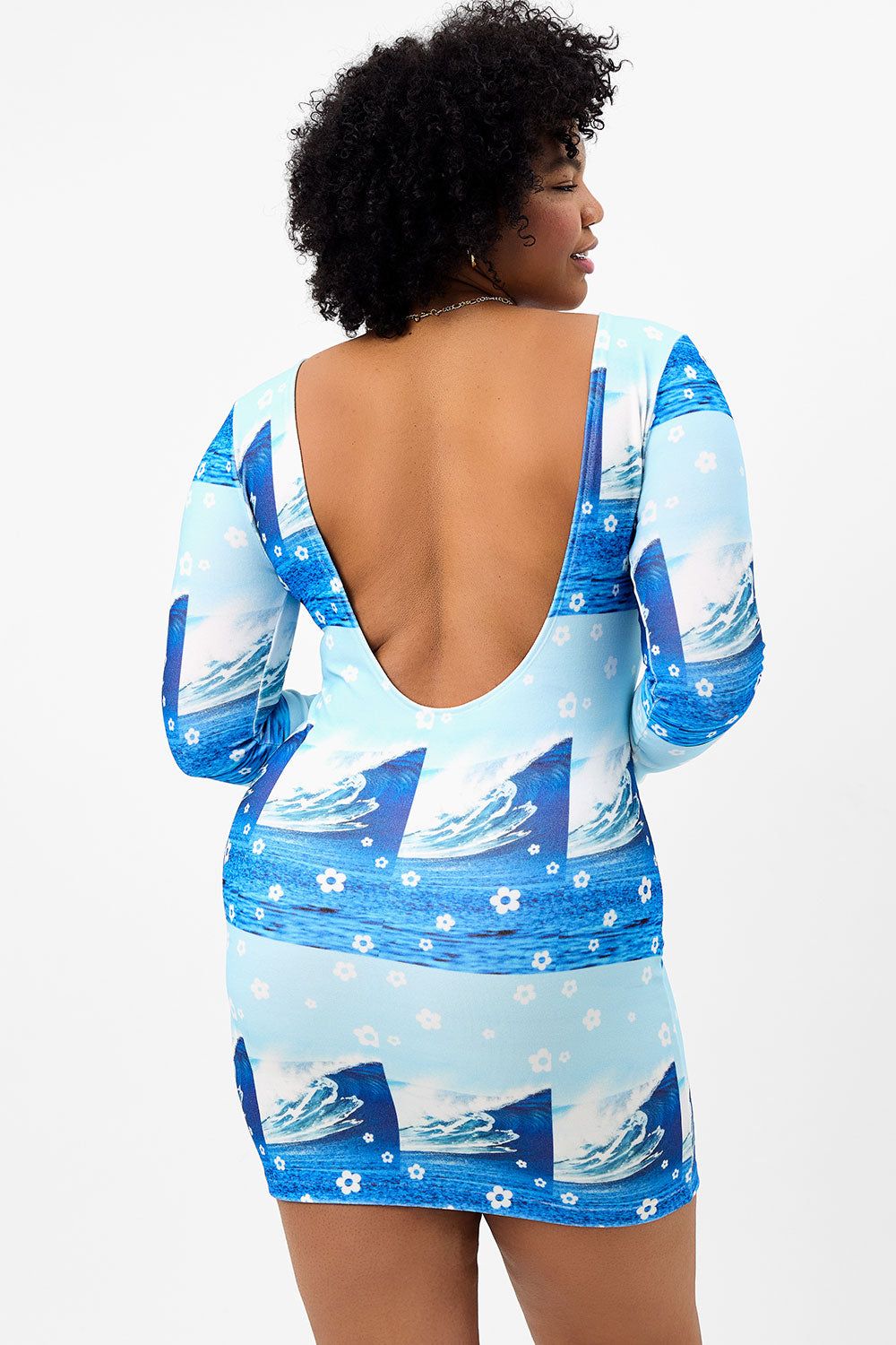 Boz Terry Long Sleeve Dress - Blue Tides - Extended sold by Frankie's Bikinis product image thumbnail 2