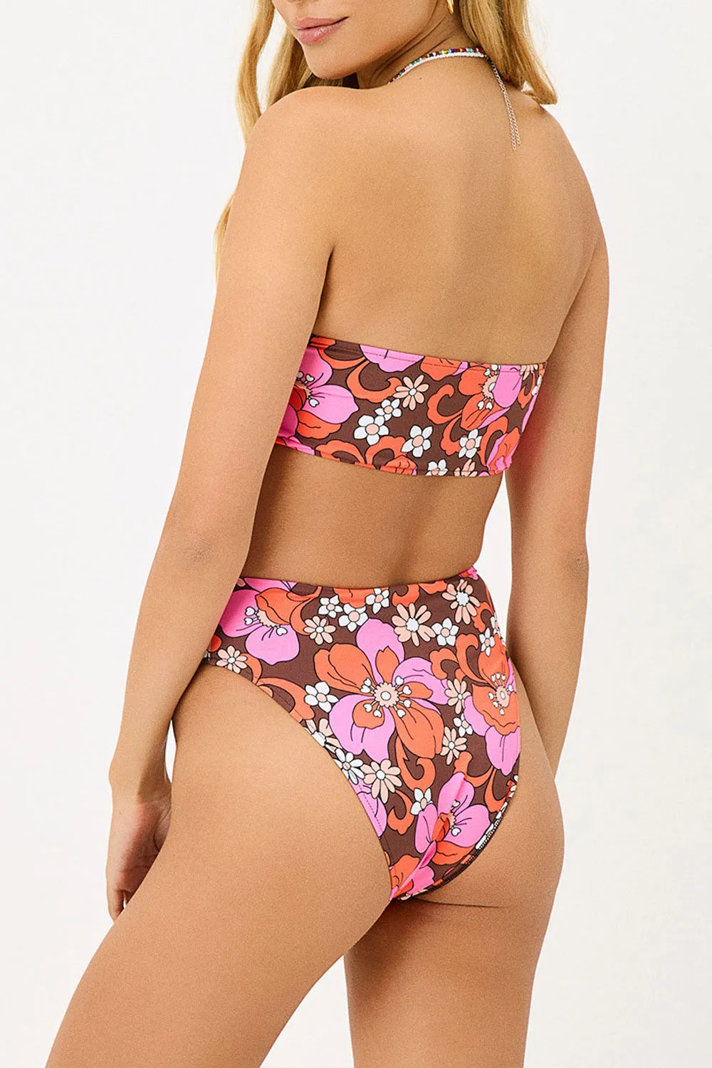 Jenna High Waist Floral Bikini Bottom - Tropics sold by Frankie's Bikinis