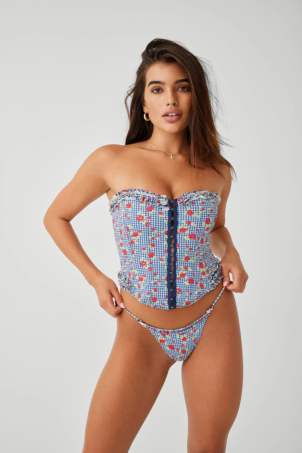 x GUIZIO Somer Floral Skimpy Bikini Bottom - Rose Gingham sold by Frankie's Bikinis product image thumbnail 3