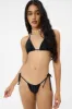 Tia Ribbed String Bikini Bottom - Black sold by Frankie's Bikinis