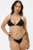 Tia Ribbed String Bikini Bottom - Black sold by Frankie's Bikinis