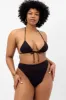 Anne Plissé High Waist Bikini Bottom - Black sold by Frankie's Bikinis