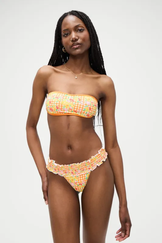 Rosabella Floral Bandeau Bikini Top - Marigold Gingham sold by Frankie's Bikinis
