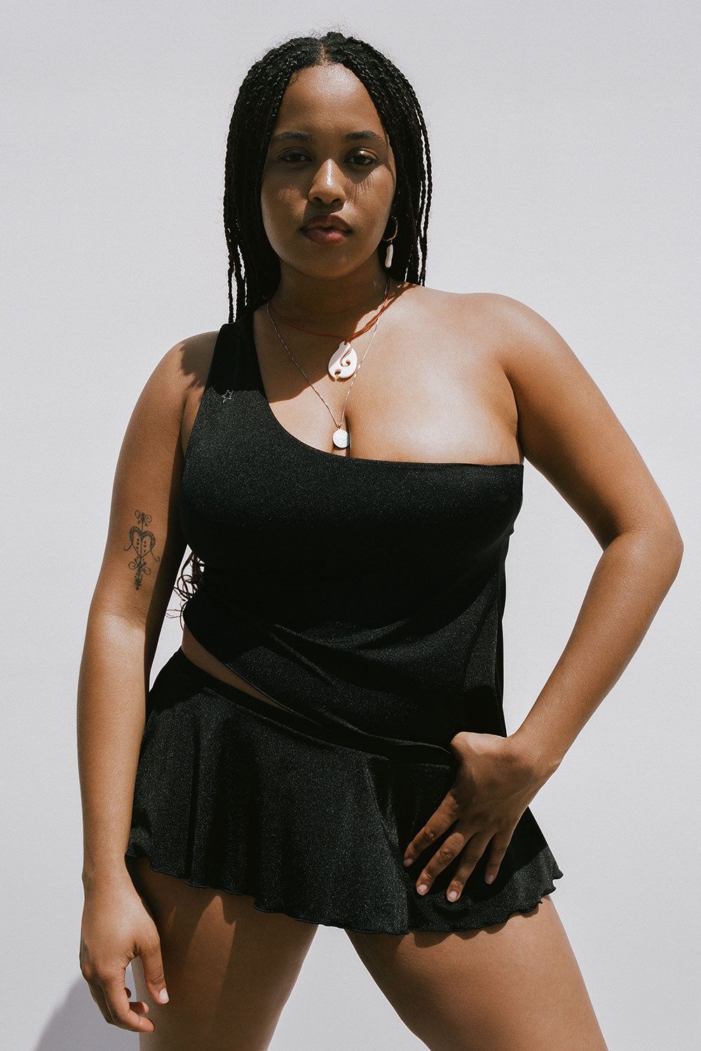 Izabella Shine One Shoulder Top - Black - Extended sold by Frankie's Bikinis product image thumbnail 2