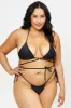 Tia Satin String Bikini Bottom - Black sold by Frankie's Bikinis