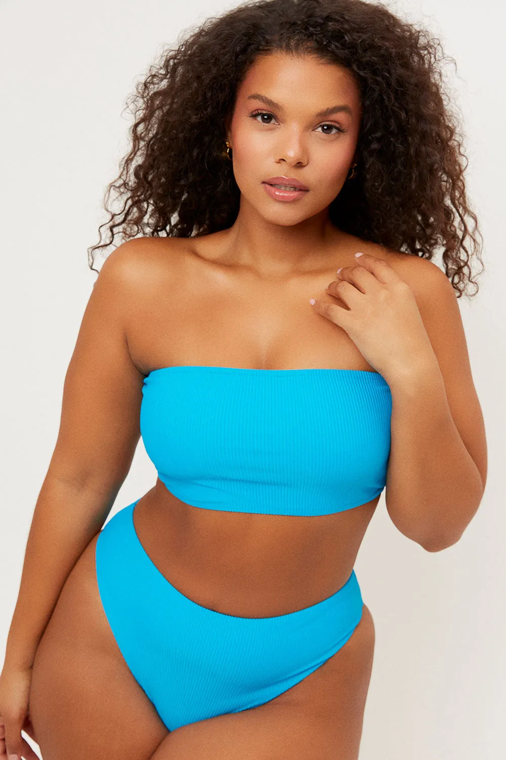 Jenna High Waist High Cut Bikini Bottom - Ocean sold by Frankie's Bikinis product image thumbnail 3