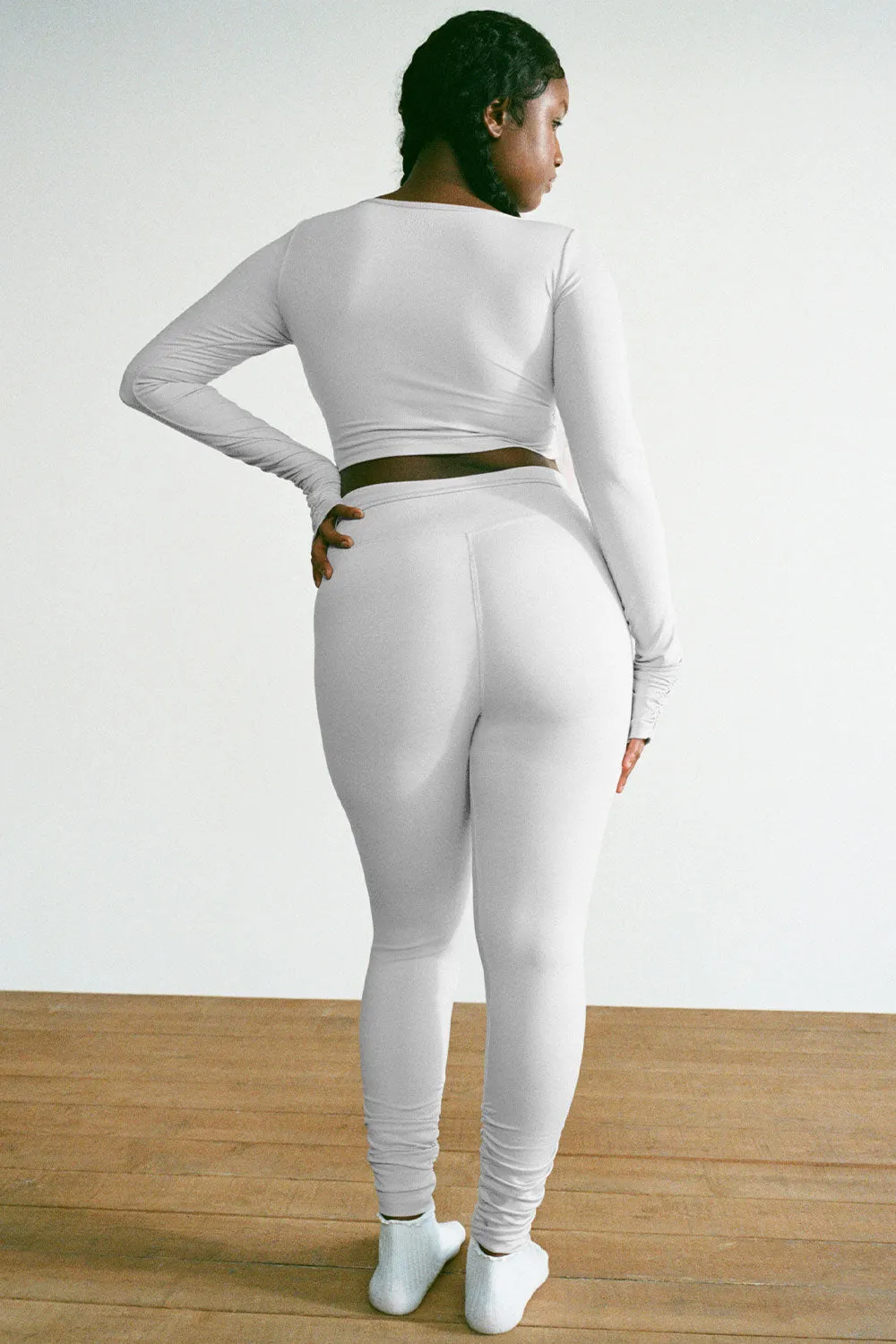 Pointe High Waist Legging - Icy Gray sold by Frankie's Bikinis product image thumbnail 3