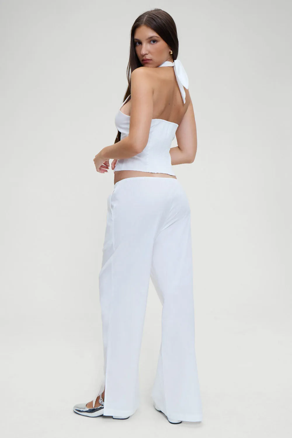 Daisy Low Rise Pant - White sold by Frankie's Bikinis