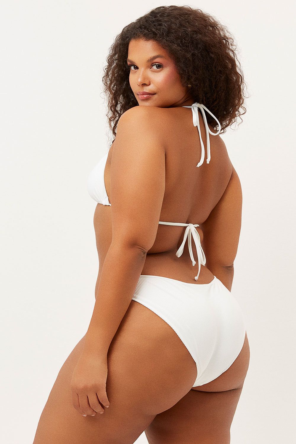 Sky Ribbed Triangle Bikini Top - White - Extended sold by Frankie's Bikinis product image thumbnail 2