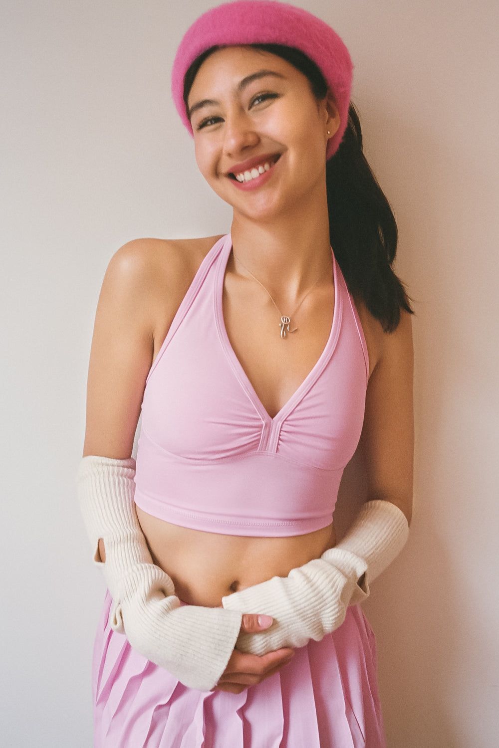 Lively Halter Sports Bra - Baby Pink sold by Frankie's Bikinis