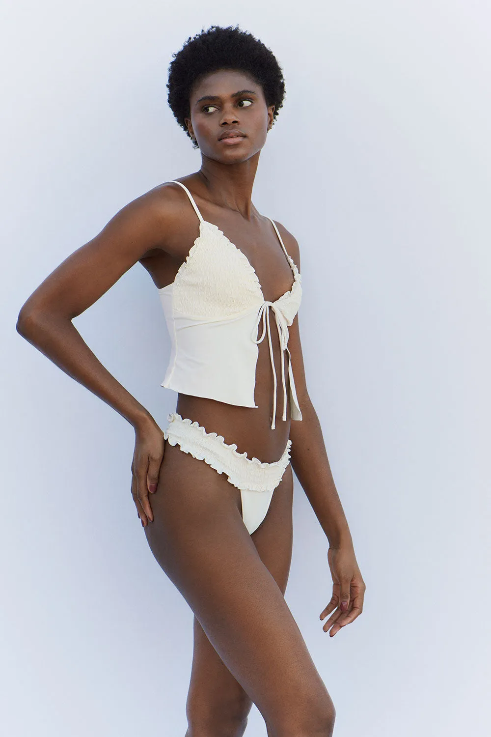 Sofia Ruffle Thong Bikini Bottom - Sunrose sold by Frankie's Bikinis product image thumbnail 2