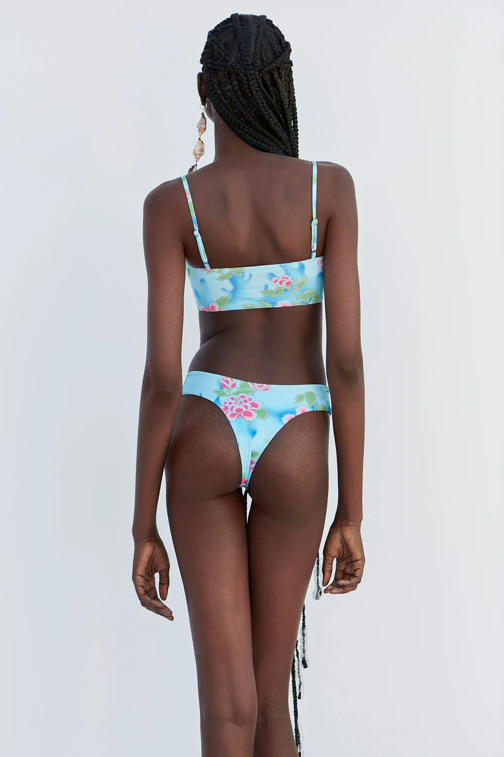 Dexter Floral Thong Bikini Bottom - Blue Daiquiri sold by Frankie's Bikinis product image thumbnail 3