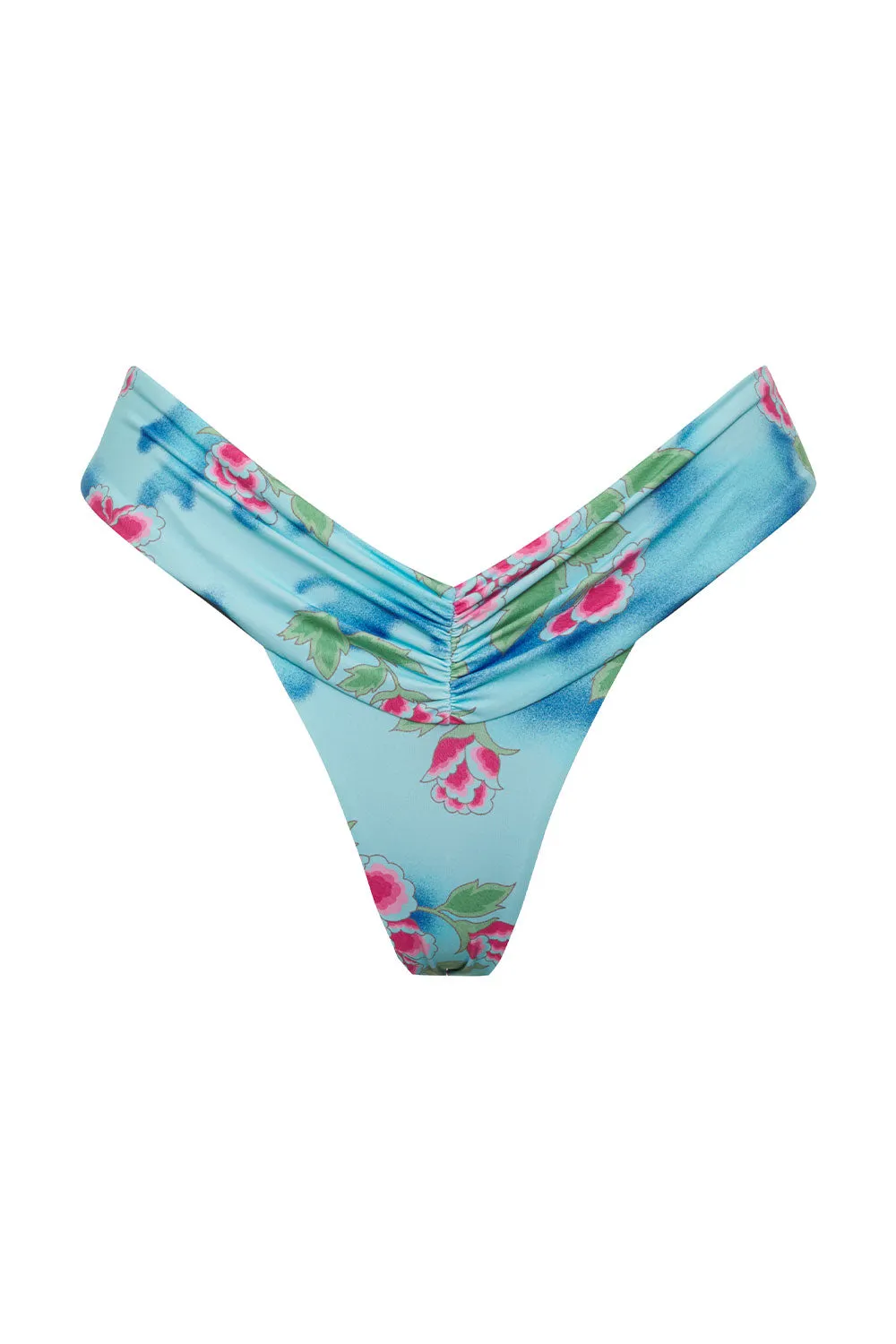 Dexter Floral Thong Bikini Bottom - Blue Daiquiri sold by Frankie's Bikinis product image thumbnail 5