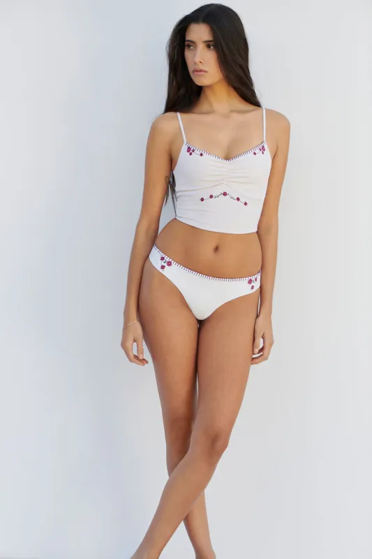 Jasmine Embroidered Tankini Bikini Top - Sea Fairy sold by Frankie's Bikinis