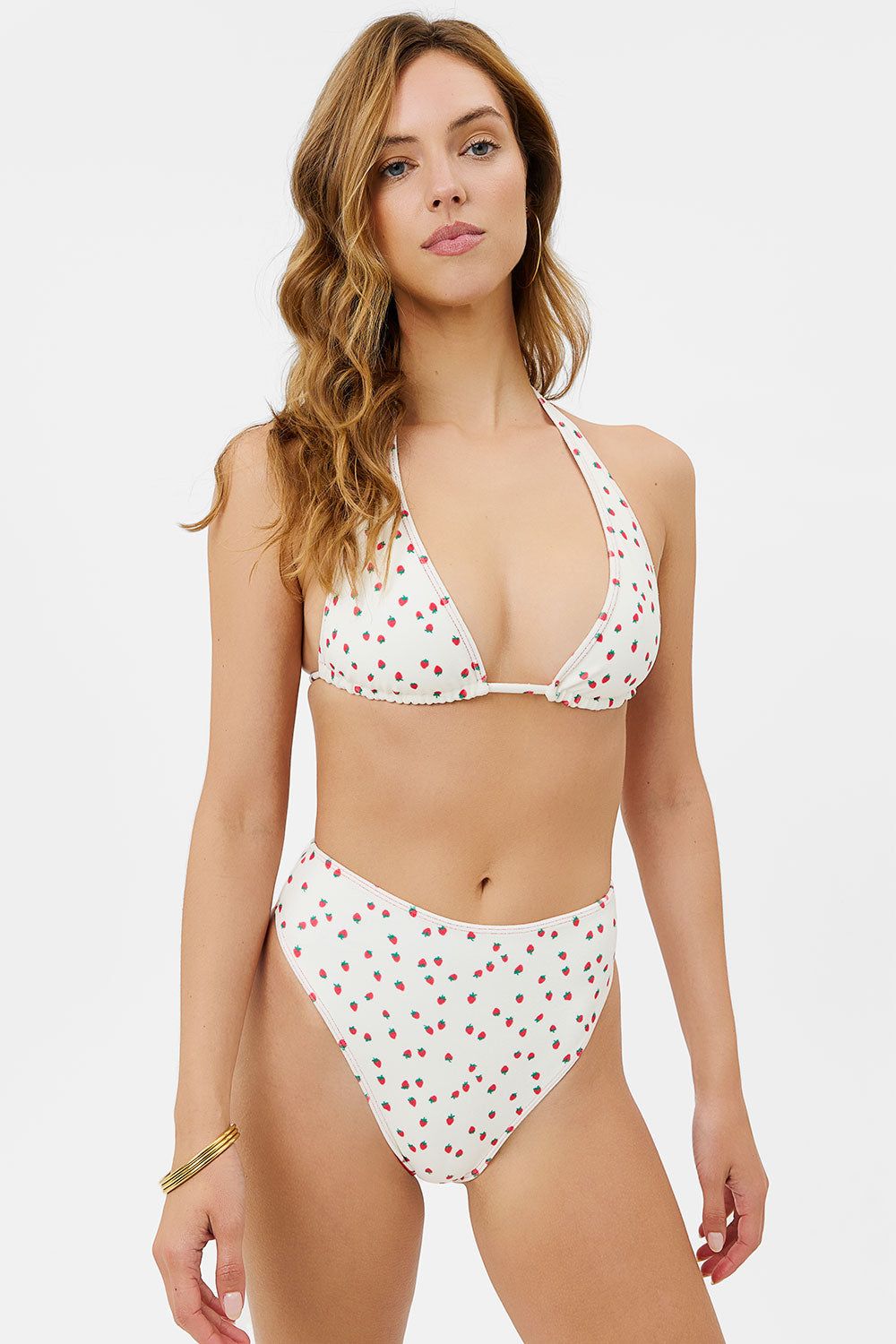 x GIGI HADID Anne Terry High Waist Bikini Bottom - Strawberry Cream sold by Frankie's Bikinis product image thumbnail 4