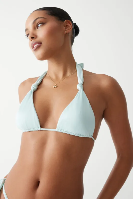 Kealy Shine Halter Bikini Top - Pistachio sold by Frankie's Bikinis