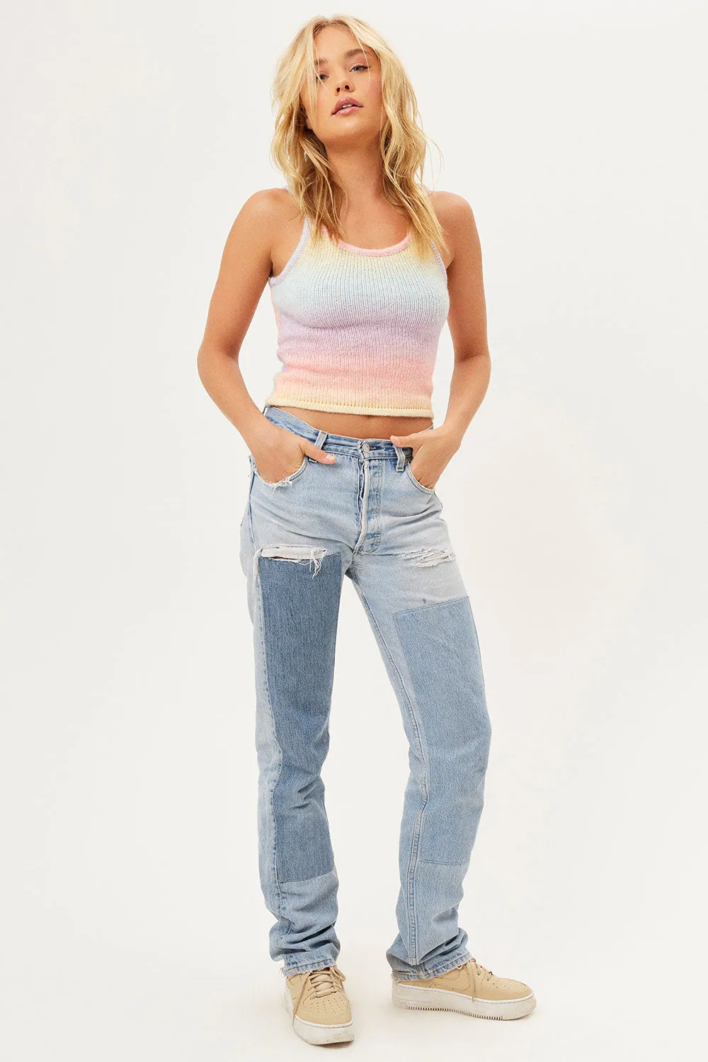 Courtney Knit Scoop Tank - Cotton Candy sold by Frankie's Bikinis product image thumbnail 4