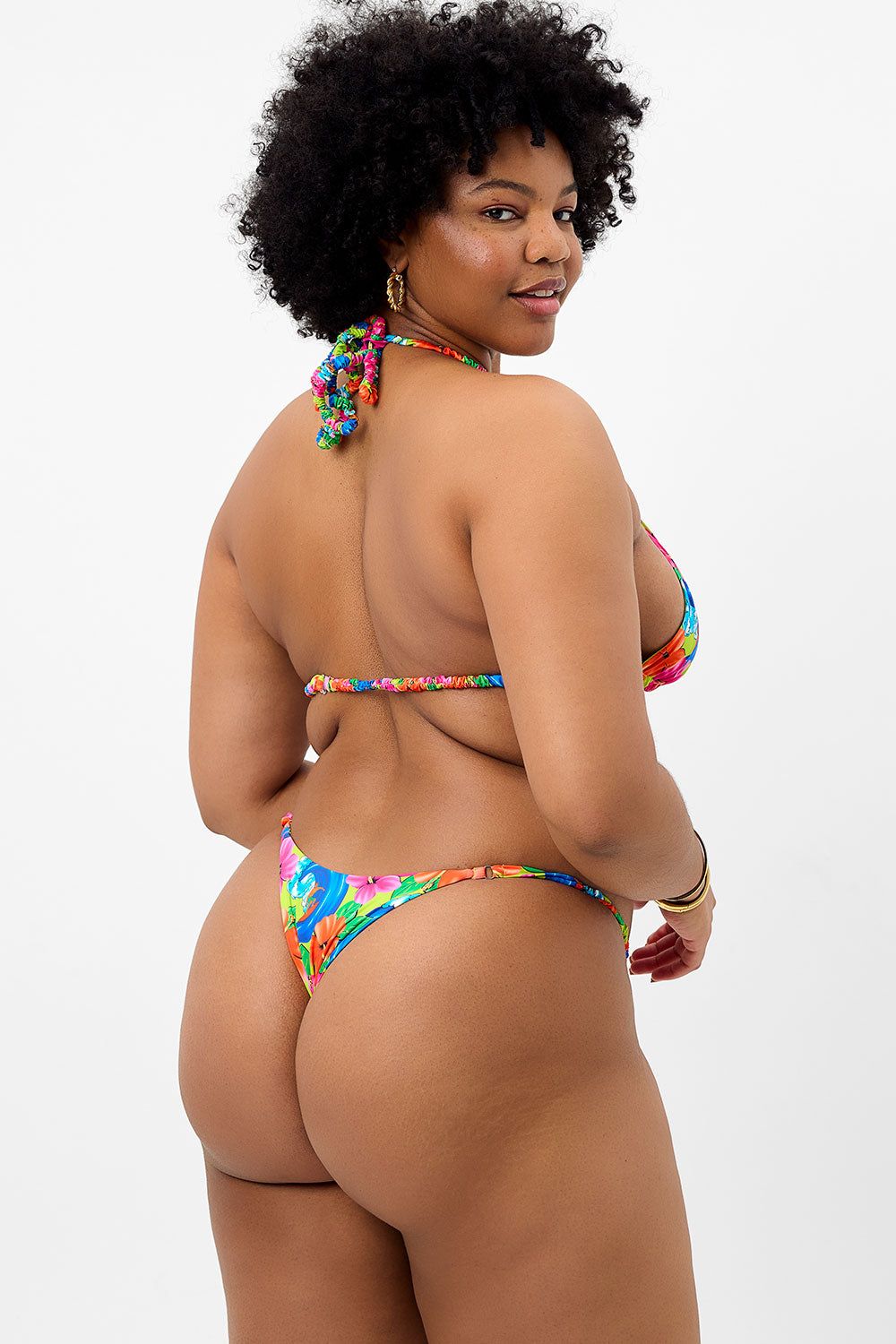 Hope Floral Triangle Bikini Top - Neon Surfer - Extended sold by Frankie's Bikinis product image thumbnail 3