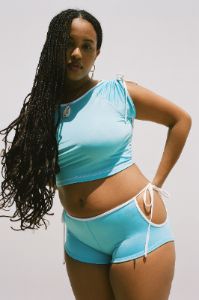Daphne Shine Cheeky Boy Short - Aquamarine - Extended sold by Frankie's Bikinis