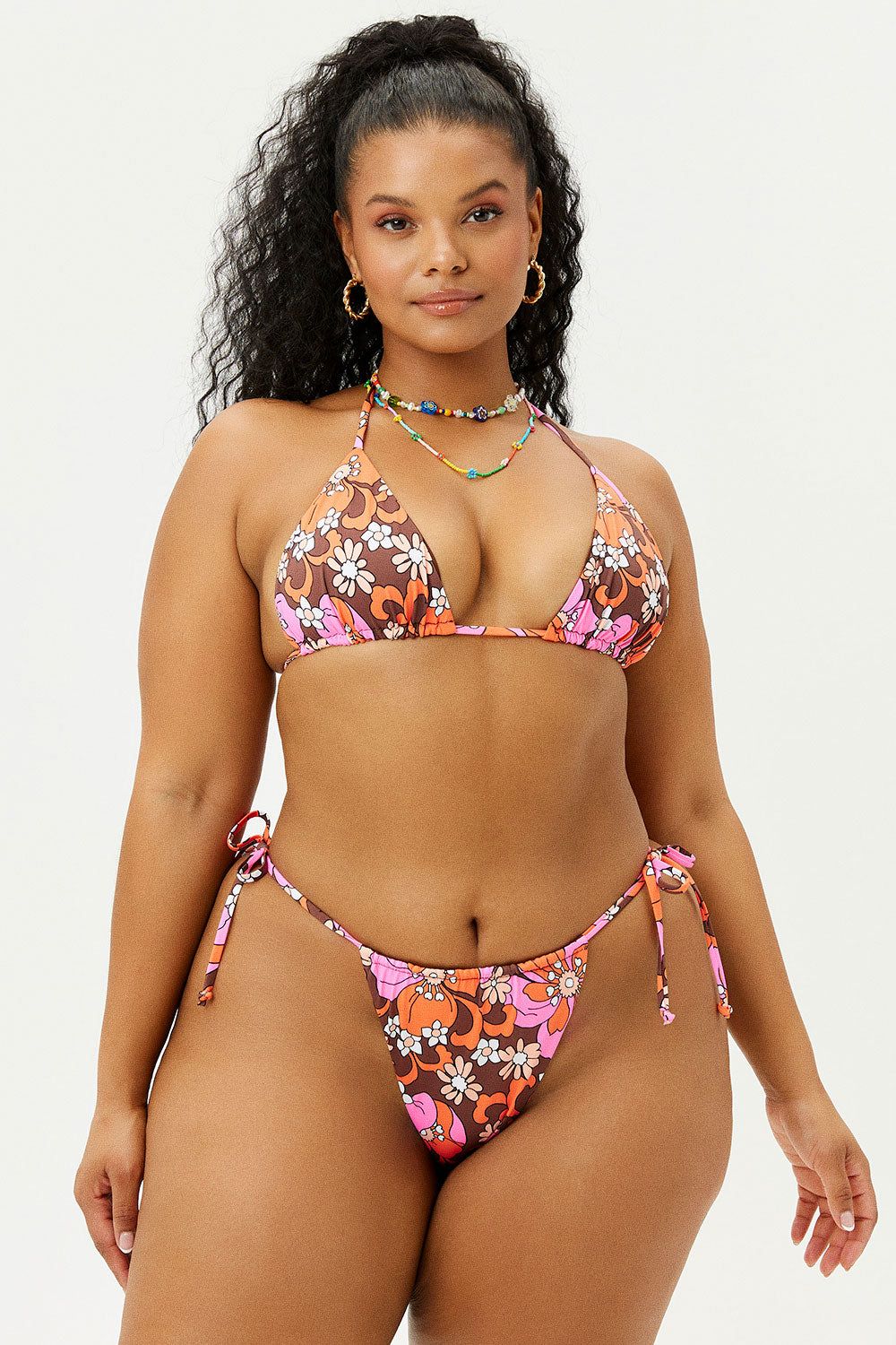 Tia Floral Triangle Bikini Top - Tropics - Extended sold by Frankie's Bikinis product image thumbnail 3