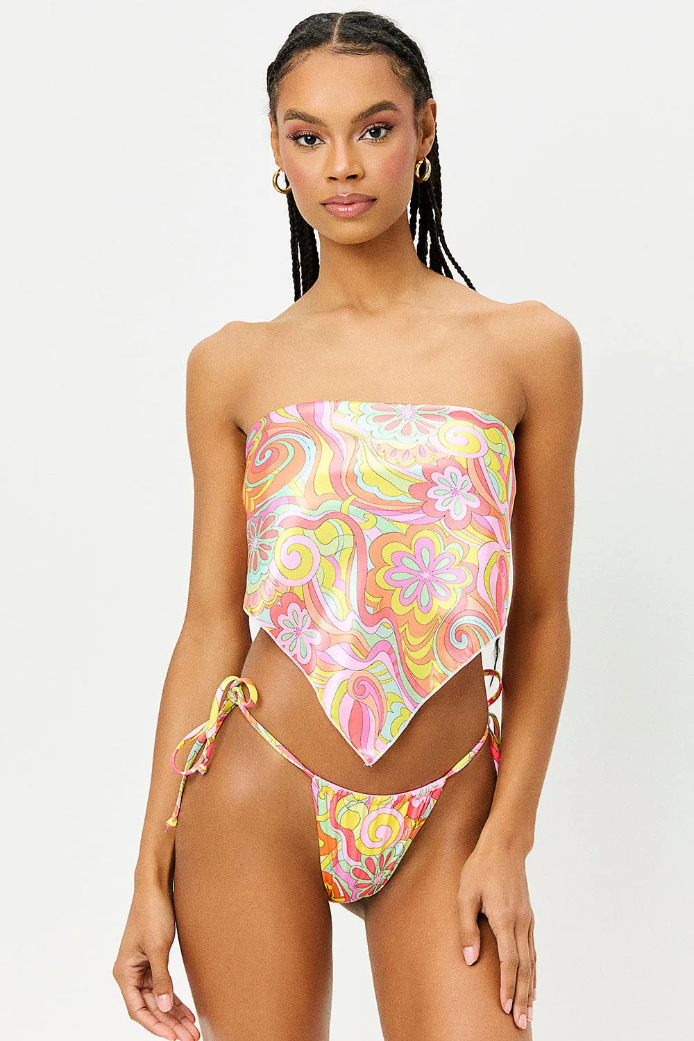 Heidi Satin Head Scarf - Far Out sold by Frankie's Bikinis product image thumbnail 4