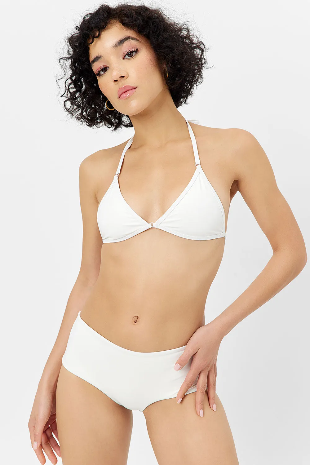 Ivy Triangle Bikini Top - White sold by Frankie's Bikinis