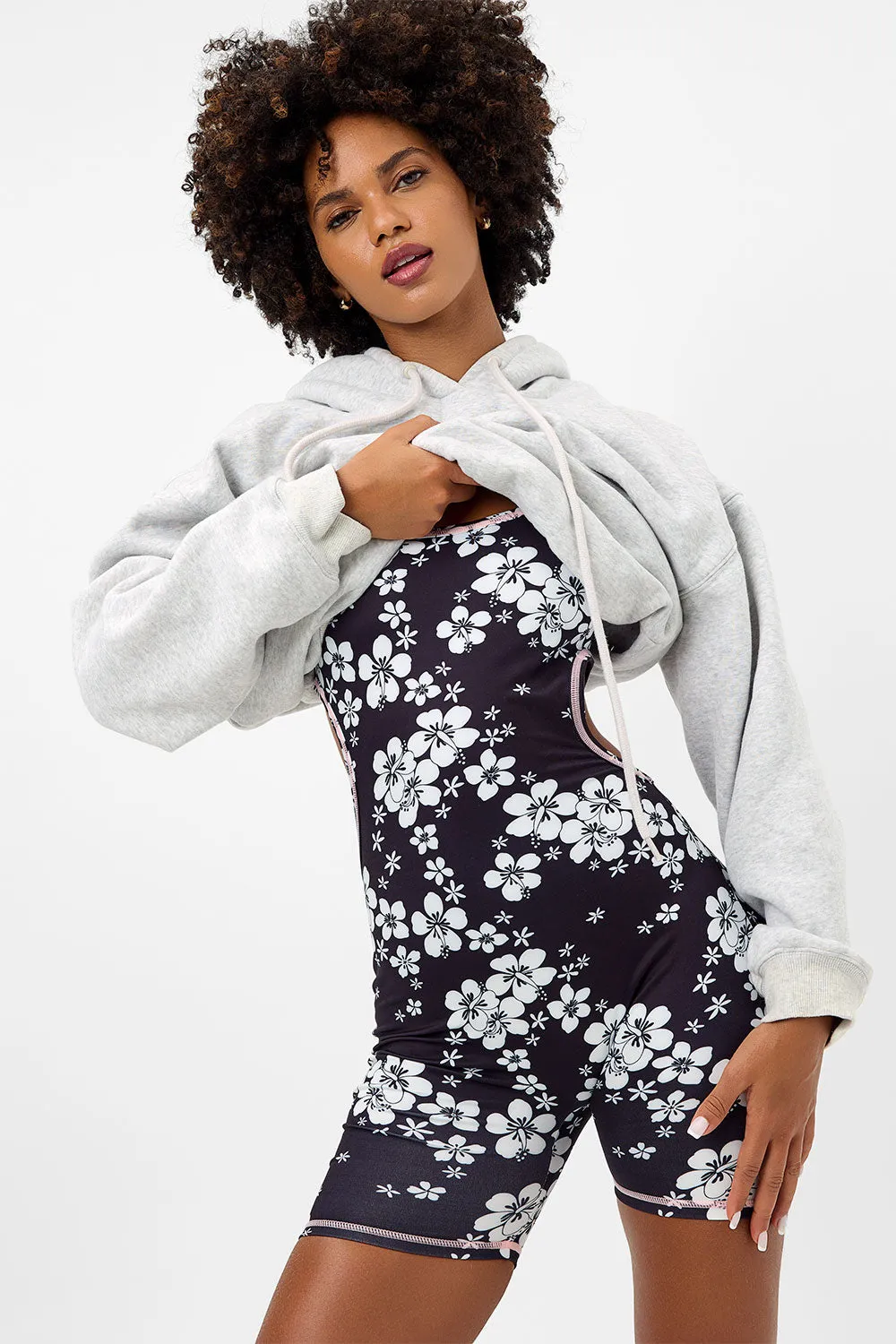 Felix Long Sleeve Floral Bodysuit - Plush Plumeria sold by Frankie's Bikinis product image thumbnail 2